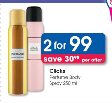 Clicks Perfume Body Spray 250 ml