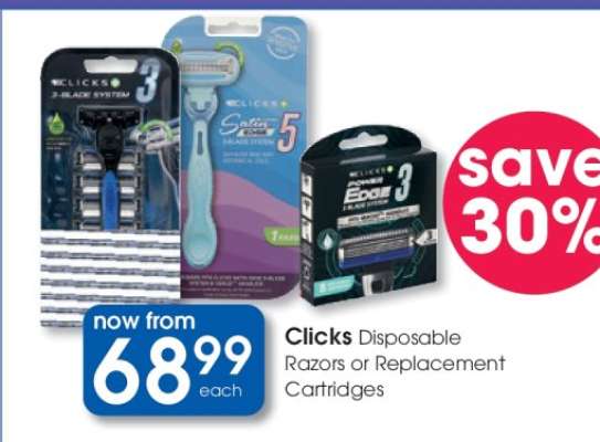 Clicks Disposable Razors or Replacement Cartridges