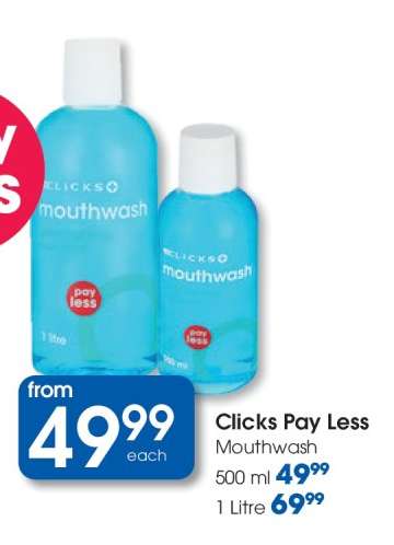 Clicks Pay Less Mouthwash