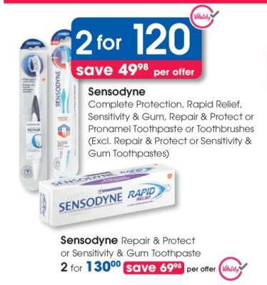 Sensodyne Repair & Protect or Sensitivity & Gum Toothpaste