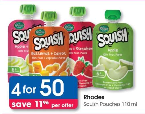 Rhodes Squish Pouches 110 ml