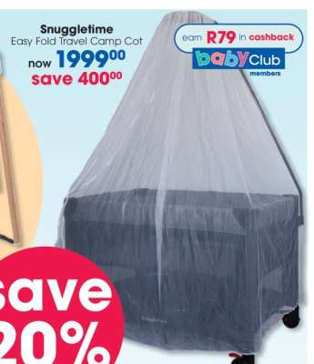 Snuggletime Easy Fold Travel Camp Cot