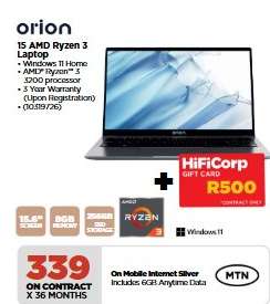 orion 15 AMD Ryzen 3 Laptop