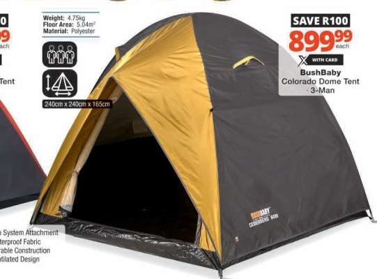 BushBaby Colorado Dome Tent - 3-Man