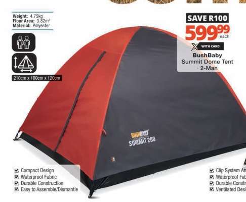 BushBaby Summit Dome Tent - 2-Man