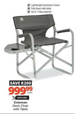 Coleman Deck Chair with Table