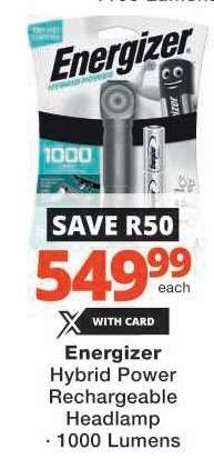 Energizer Hybrid Power Rechargeable Headlamp