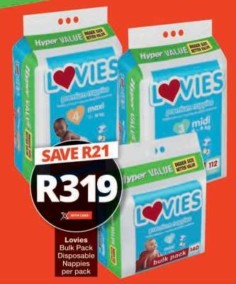 Lovies Bulk Pack Disposable Nappies