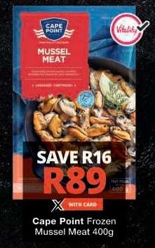 Cape Point Frozen Mussel Meat 400g