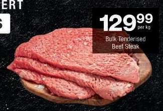 Bulk Tenderised Beef Steak