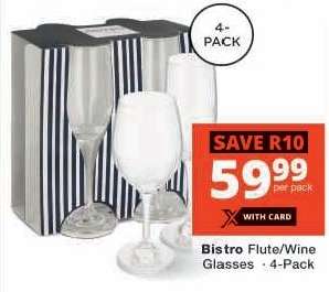 Bistro Flute/Wine Glasses - 4-Pack