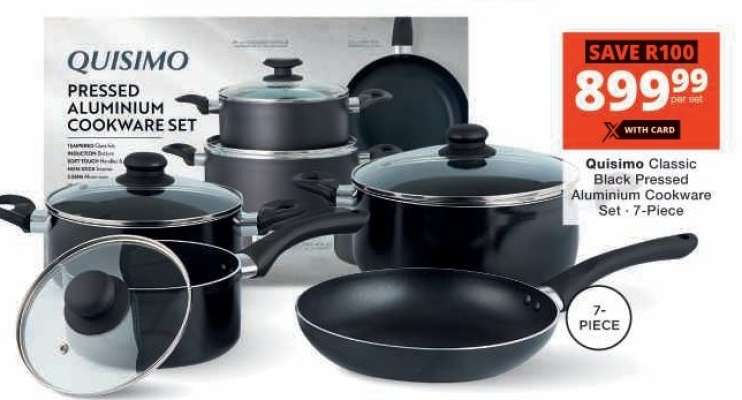 Quisimo Classic Black Pressed Aluminium Cookware Set - 7-Piece
