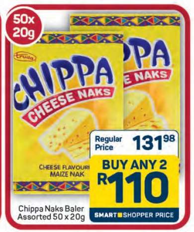 Chippa Naks Baler Assorted 50 x 20g