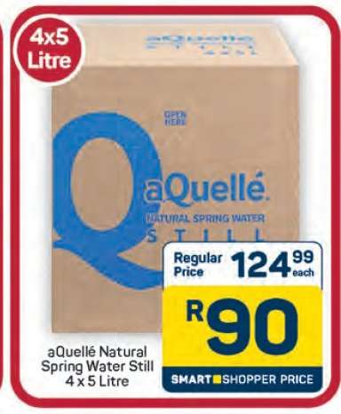 aQuellé Natural Spring Water Still 4 x 5 Litre