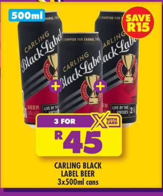 CARLING BLACK LABEL BEER