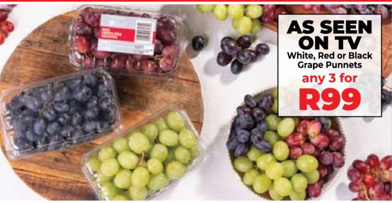 White, Red or Black Grape Punnets