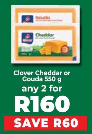 Clover Cheddar or Gouda 550 g