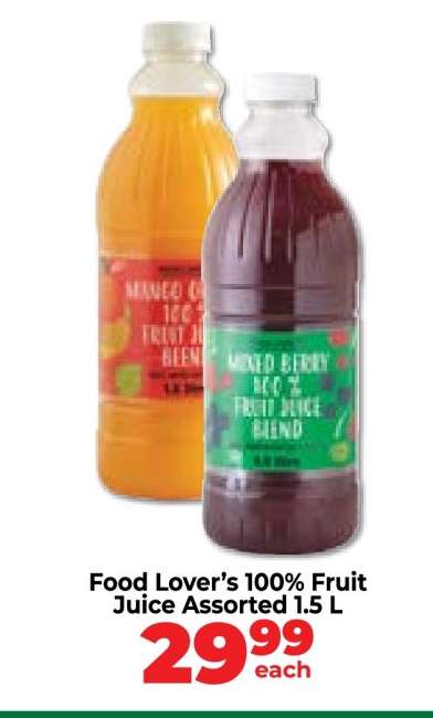 Food Lover’s 100% Fruit Juice Assorted 1.5 L