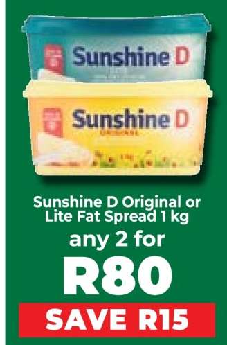 Sunshine D Original or Lite Fat Spread