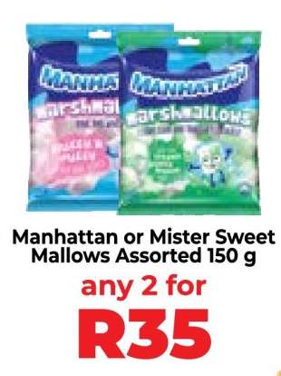 Manhattan or Mister Sweet Mallows Assorted 150 g