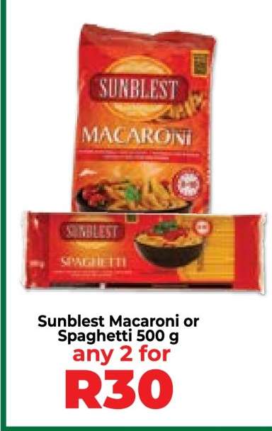 Sunblest Macaroni or Spaghetti 500 g