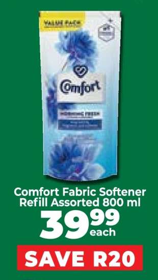 Comfort Fabric Softener Refill Assorted 800 ml