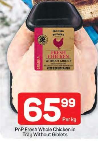 PnP Fresh Whole Chicken in Tray Without Giblets