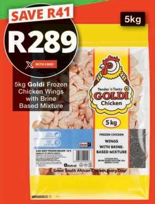 5kg Goldi Frozen Chicken Wings with Brine Based Mixture