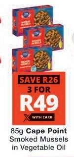 Cape Point Smoked Mussels in Vegetable Oil