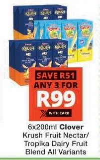 Clover Krush Fruit Nectar/Tropika Dairy Fruit Blend