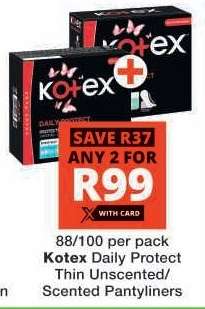 Kotex Daily Protect Thin Unscented/Scented Pantyliners