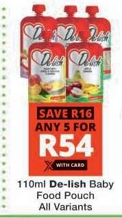 DE-LISH BABY FOOD POUCH