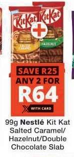 Nestlé Kit Kat Salted Caramel/Hazelnut/Double Chocolate Slab