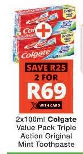 Colgate Value Pack Triple Action Original Mint Toothpaste