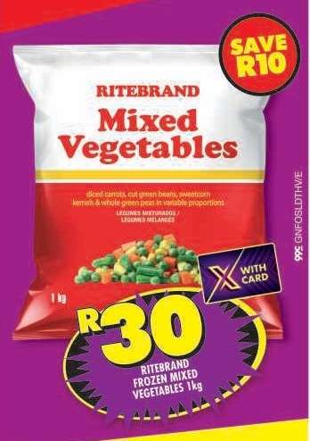 RITEBRAND FROZEN MIXED VEGETABLES 1kg
