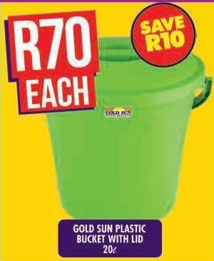 GOLD SUN PLASTIC BUCKET WITH LID 20ℓ