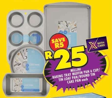 MILLINI BAKING TRAY MUFFIN PAN 6 CUP/TIN LOAF PAN/ROUND TIN CAKE PAN