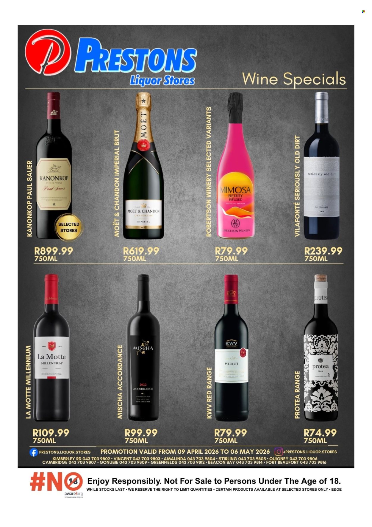 Prestons Liquor Stores specials - 09/04/2026 - 06/05/2026. Page 1