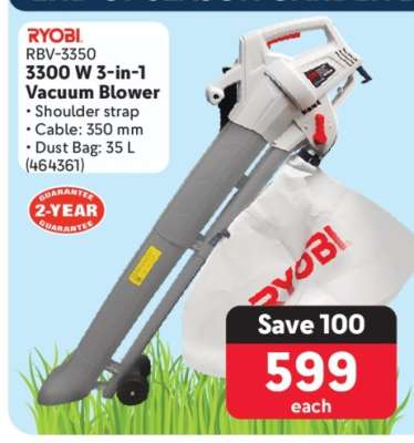 RYOBI RBV-3350 3300 W 3-in-1 Vacuum Blower