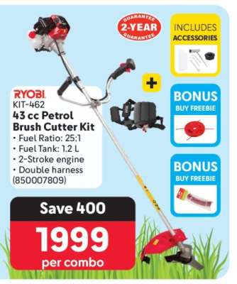 RYOBI KIT-462 43 cc Petrol Brush Cutter Kit
