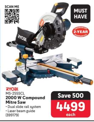 RYOBI MS-255SCL 2000 W Compound Mitre Saw