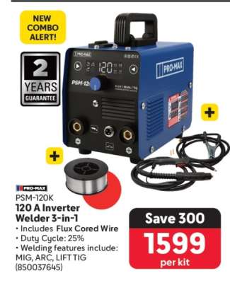 PRO-MAX PSM-120K 120 A Inverter Welder 3-in-1