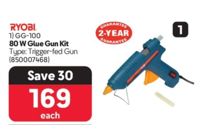 RYOBI GG-100 80 W Glue Gun Kit