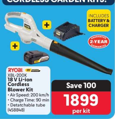 Ryobi XBL-200K 18 V Li-ion Cordless Blower Kit