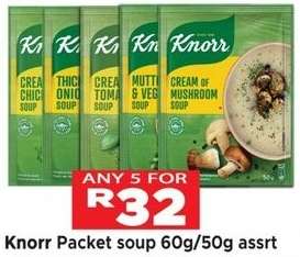 Knorr Packet soup 60g/50g assrt