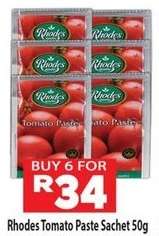 RHODES Tomato Paste Sachet 50g
