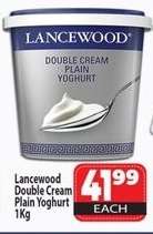 Lancewood Double Cream Plain Yoghurt 1Kg
