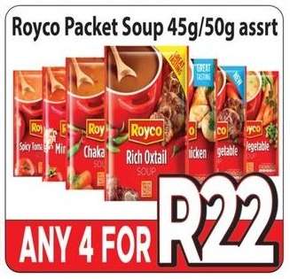 Royco Packet Soup 45g/50g assrt
