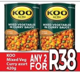 KOO Mixed Veg Curry assrt 420g