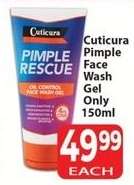 Cuticura Pimple Face Wash Gel